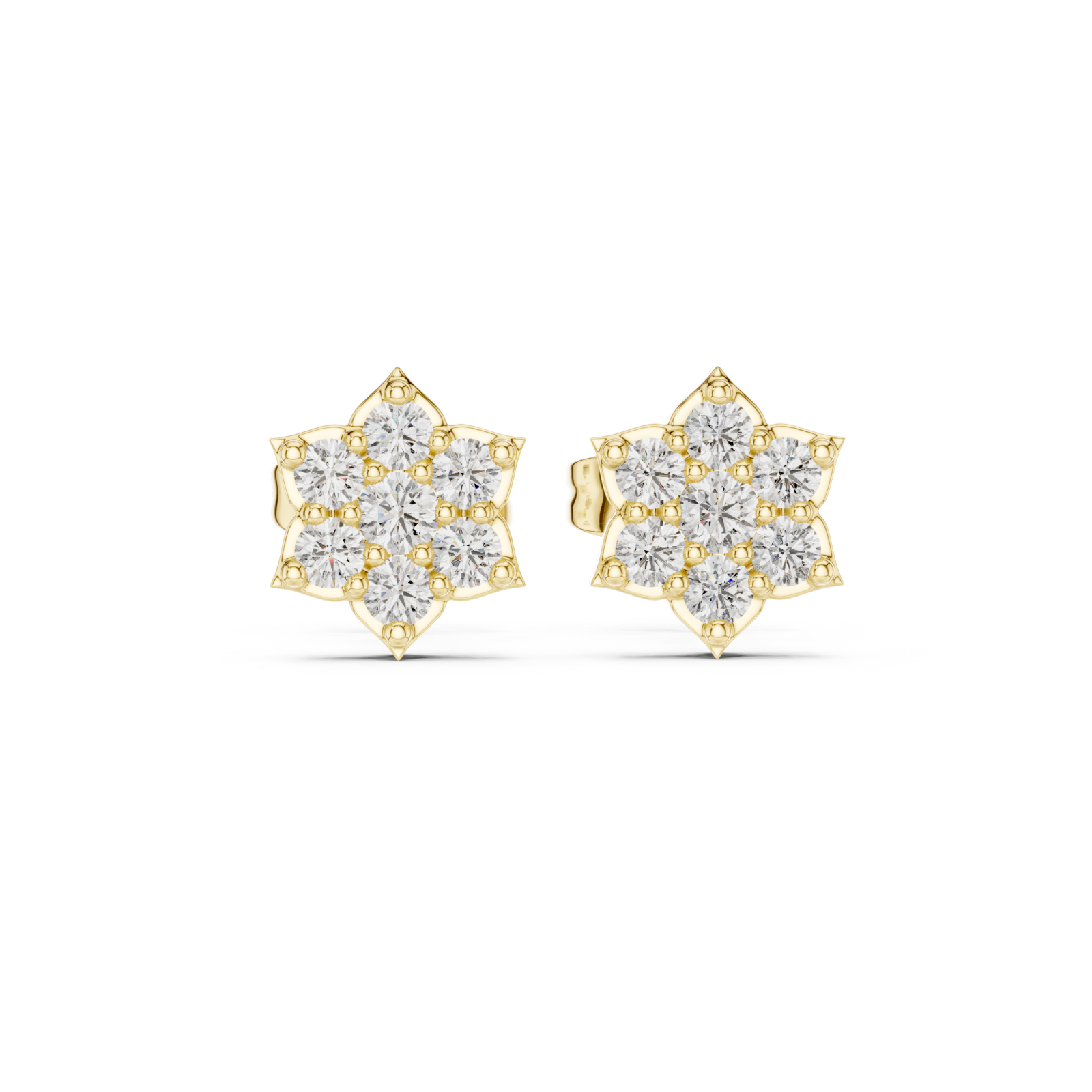  Gold Celestial Harmony Petite Cluster Earrings Front View