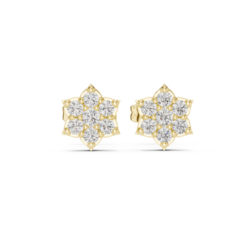 Gold Celestial Harmony Petite Cluster Earrings Front View