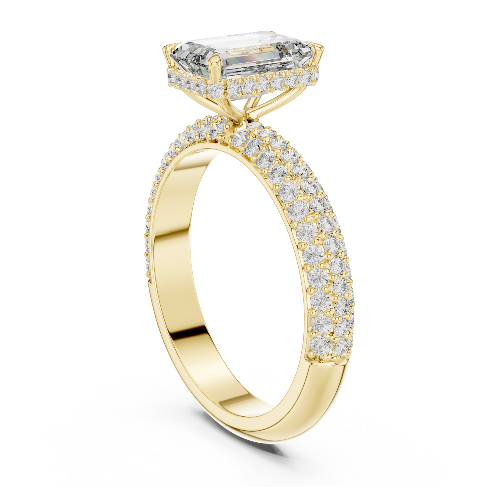  Gold Luminous Graceful Solitaire Engagement Ring Left View