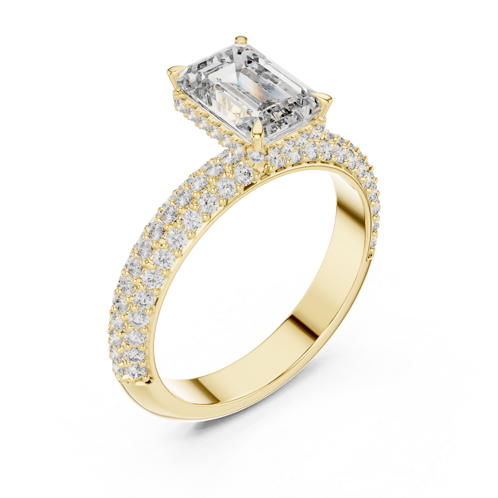 Gold Luminous Graceful Solitaire Engagement Ring Right View