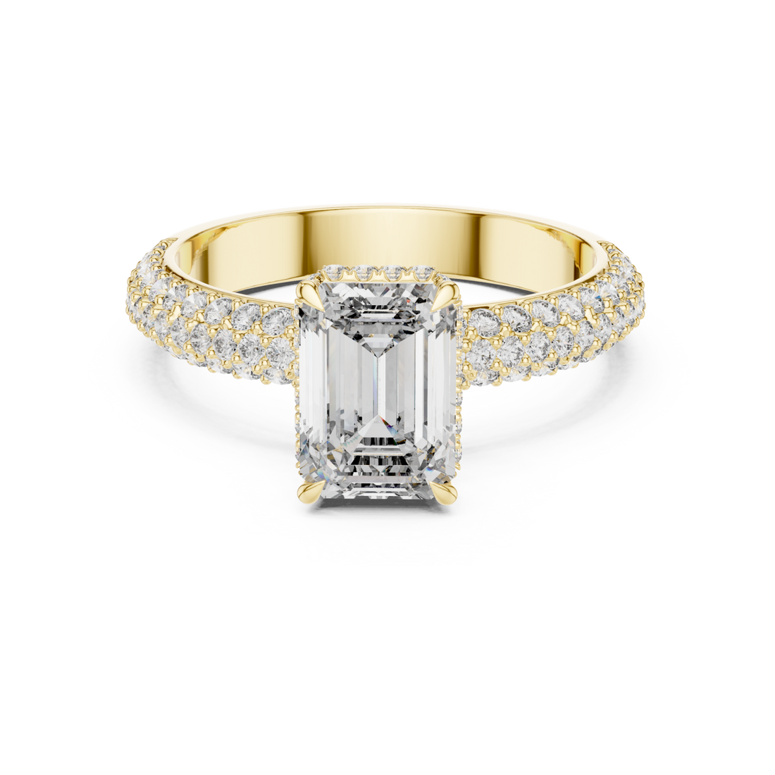 Gold Luminous Graceful Solitaire Engagement Ring Right View