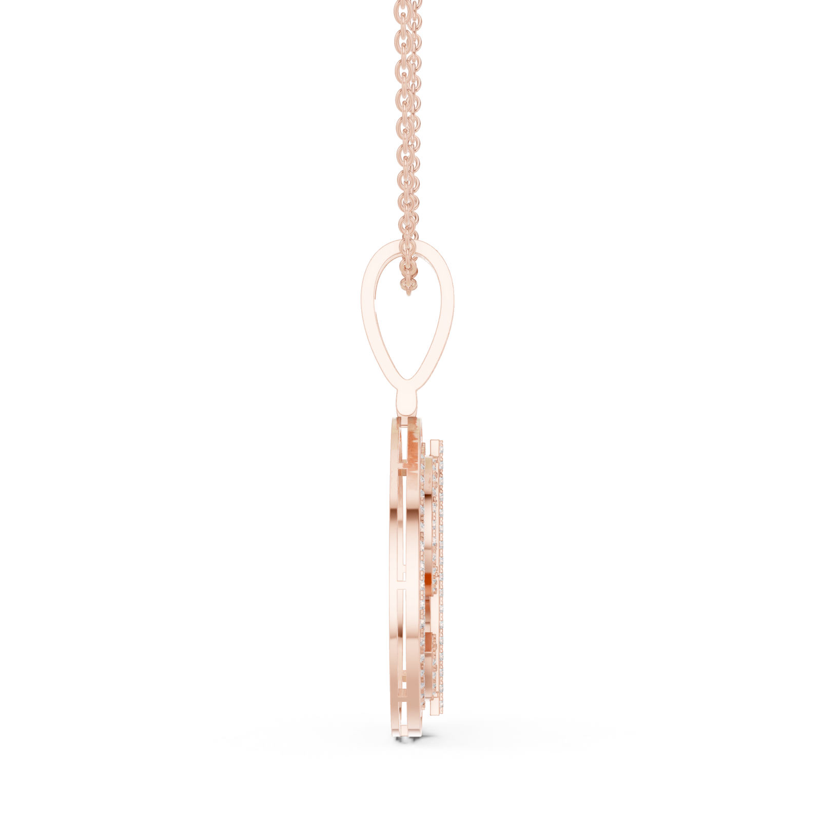  Rose Gold Celestial Harmony Medallion Pendant Side View