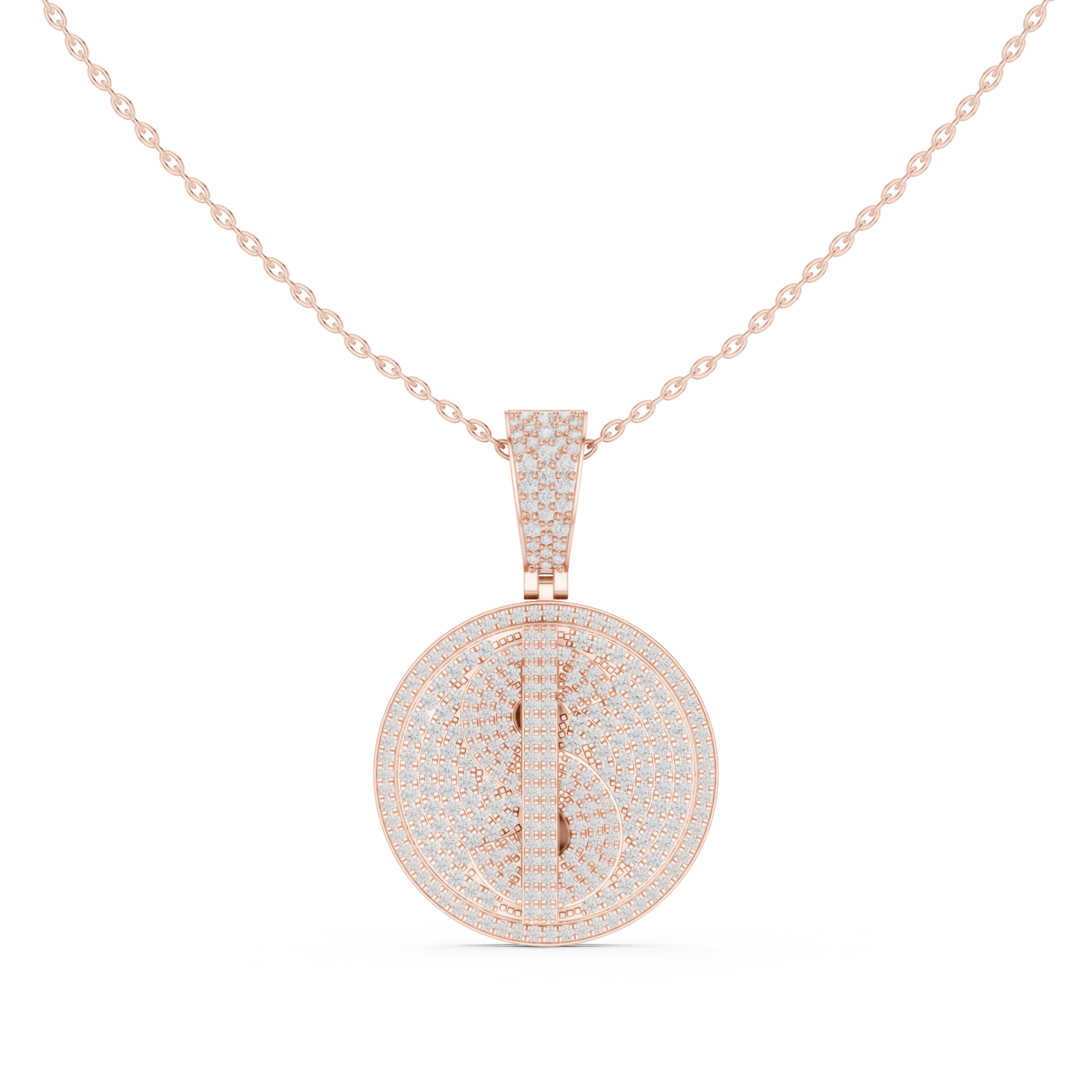  Rose Gold Celestial Harmony Medallion Pendant Front View