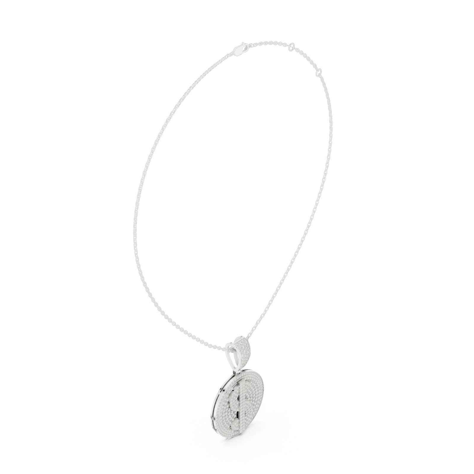  White Gold Celestial Harmony Medallion Pendant Left View