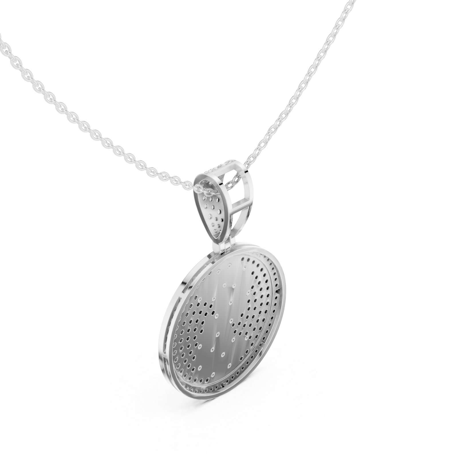  White Gold Celestial Harmony Medallion Pendant Right View