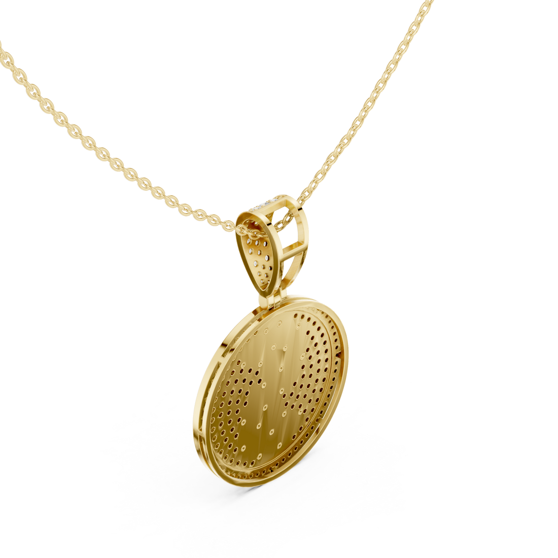 Gold Celestial Harmony Medallion Pendant Right View