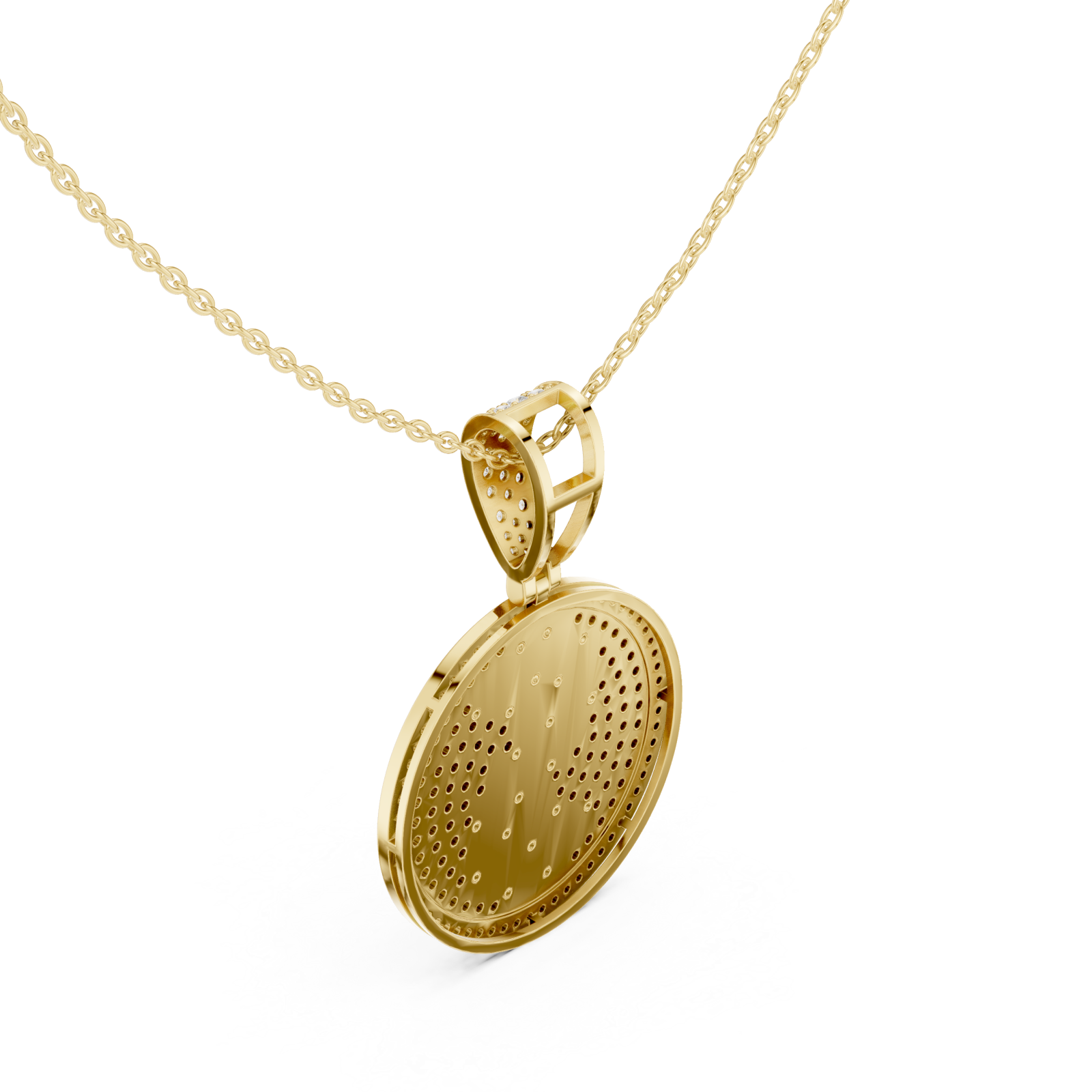 Gold Celestial Harmony Medallion Pendant Right View
