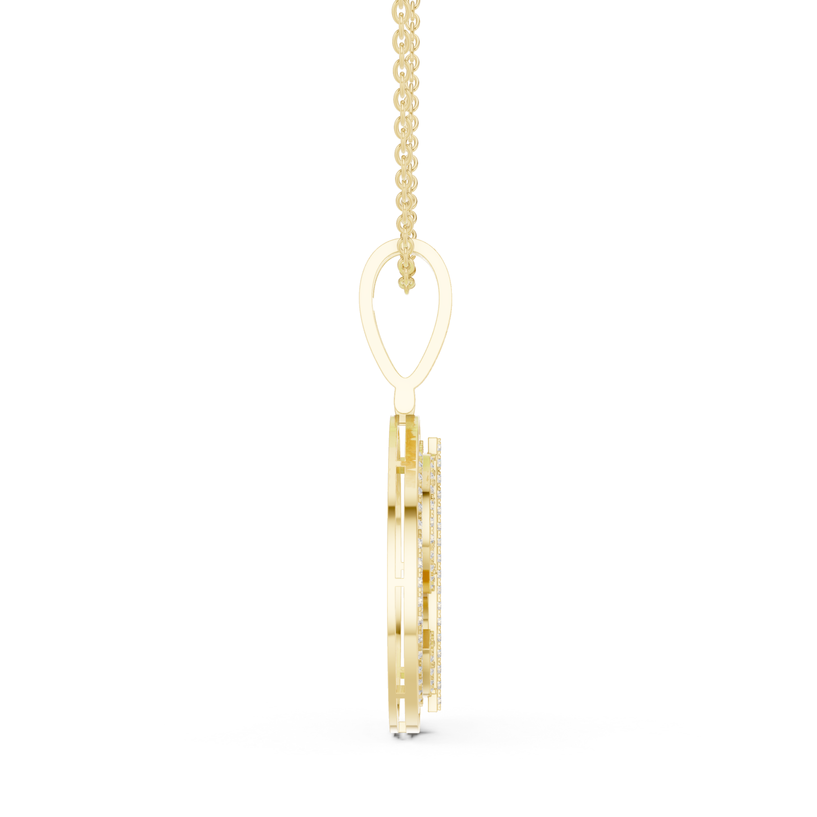  Gold Celestial Harmony Medallion Pendant Side View