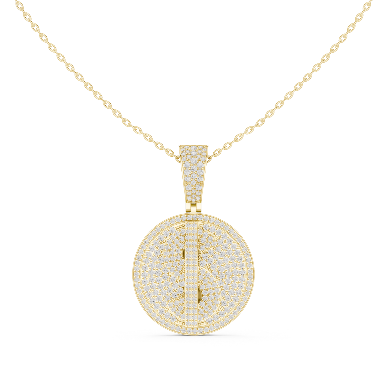  Gold Celestial Harmony Medallion Pendant Front View
