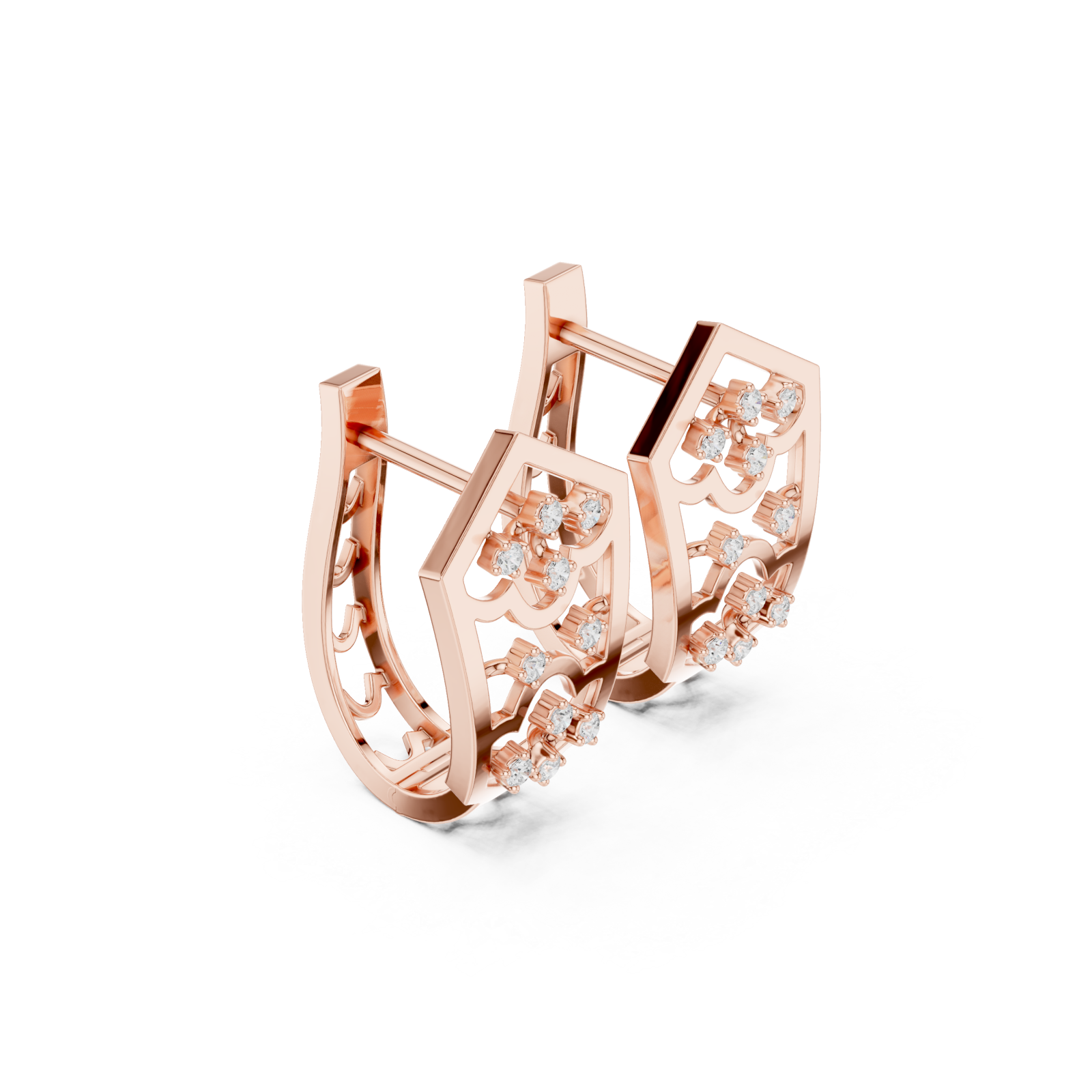  Rose Gold Radiant Twist Petite Earrings Left View