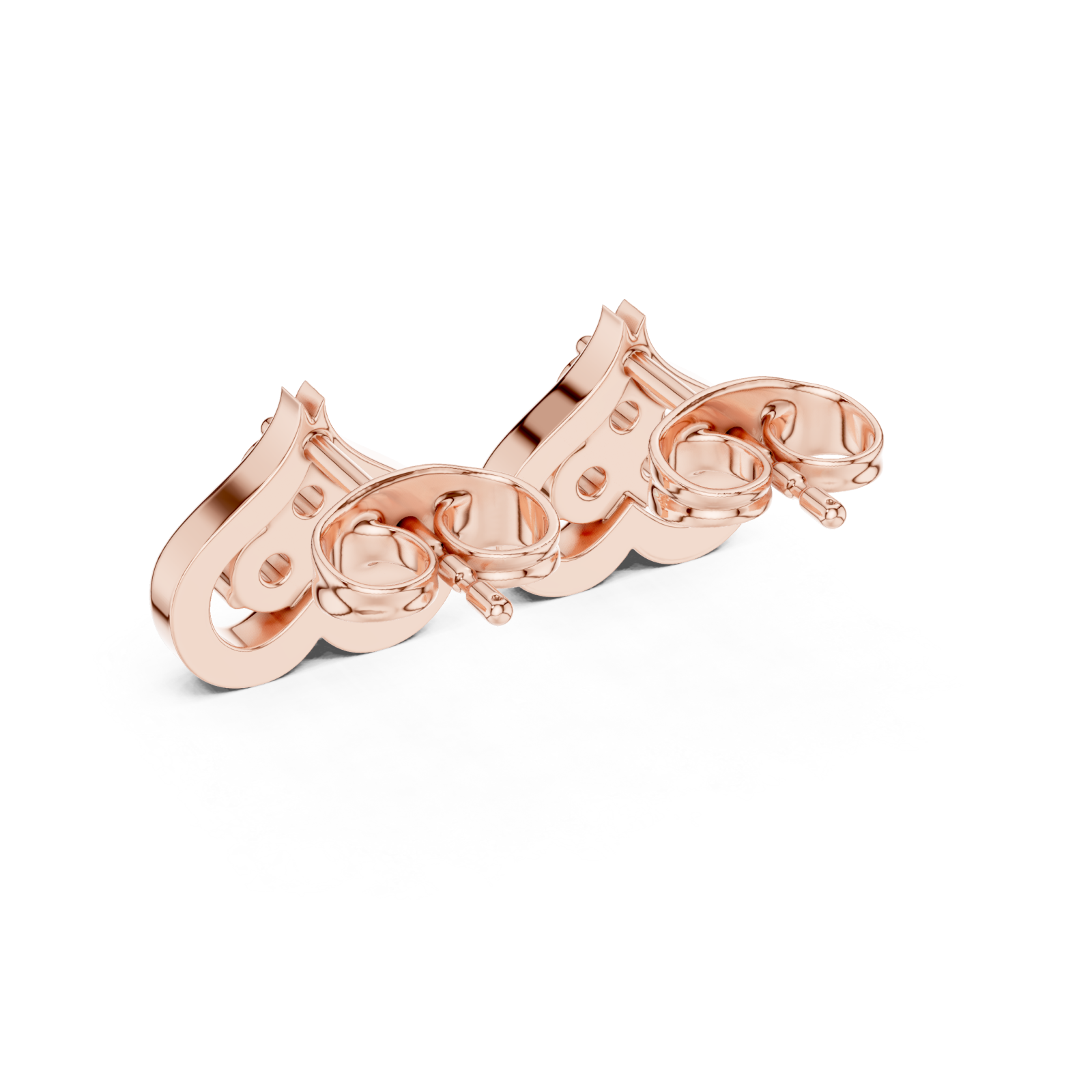  Rose Gold Radiant Twist Petite Earrings Side View