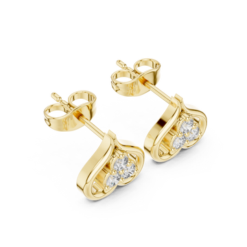 Gold Radiant Twist Petite Earrings Right View
