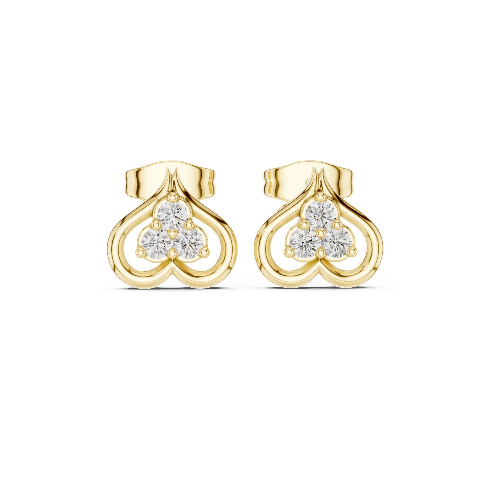  Gold Radiant Twist Petite Earrings Front View