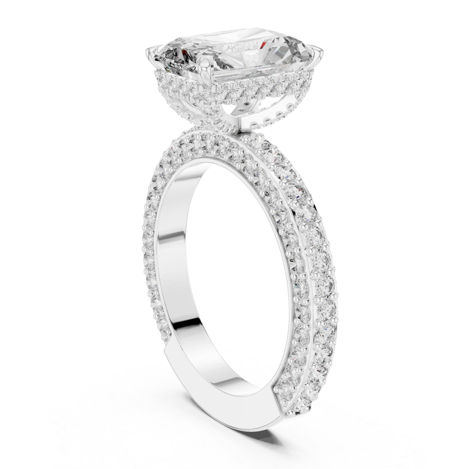  White Gold Enchanted Promise Royal Aura Ring Left View