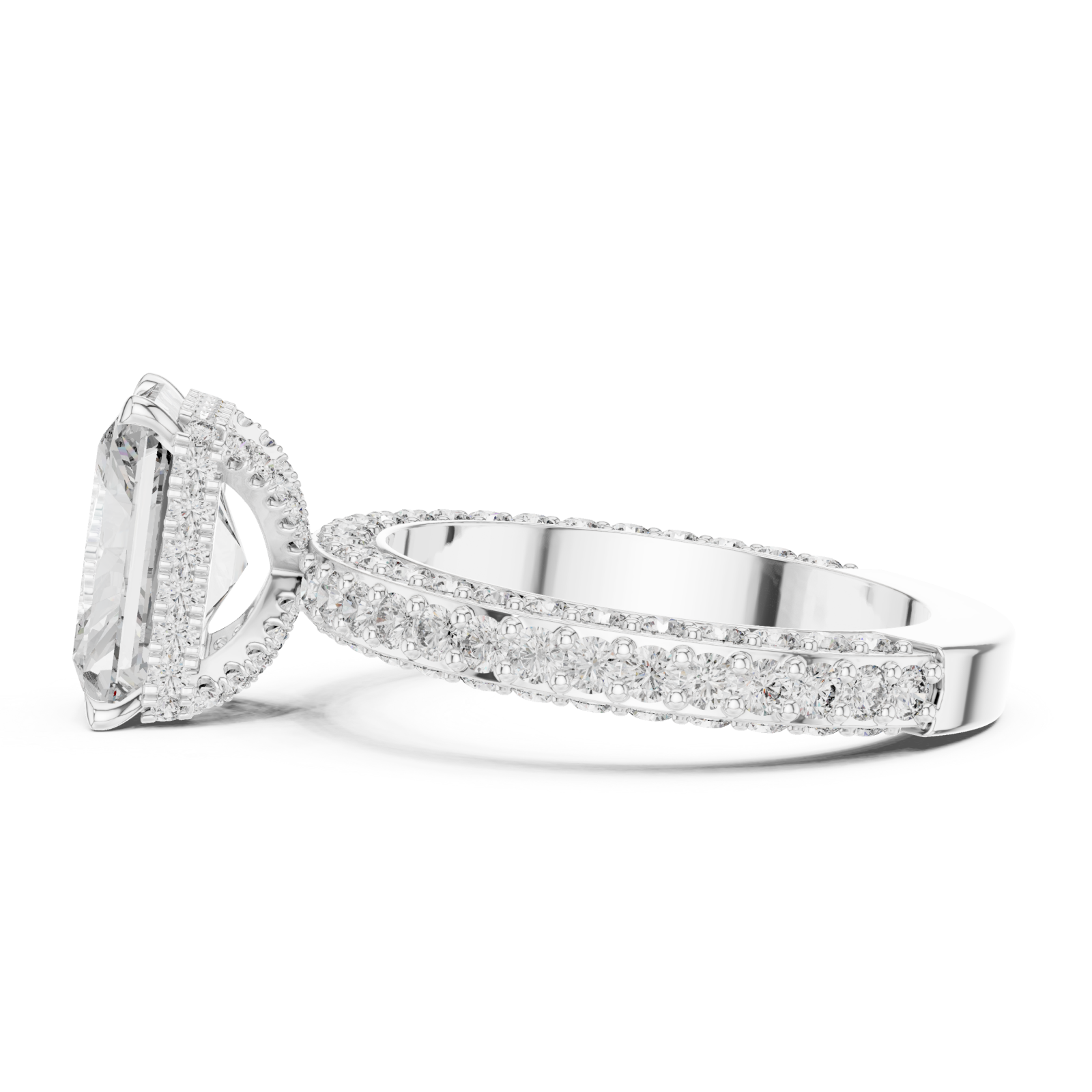  White Gold Enchanted Promise Royal Aura Ring Side View