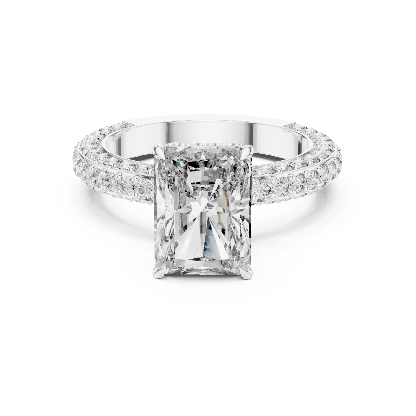  White Gold Enchanted Promise Royal Aura Ring Front View