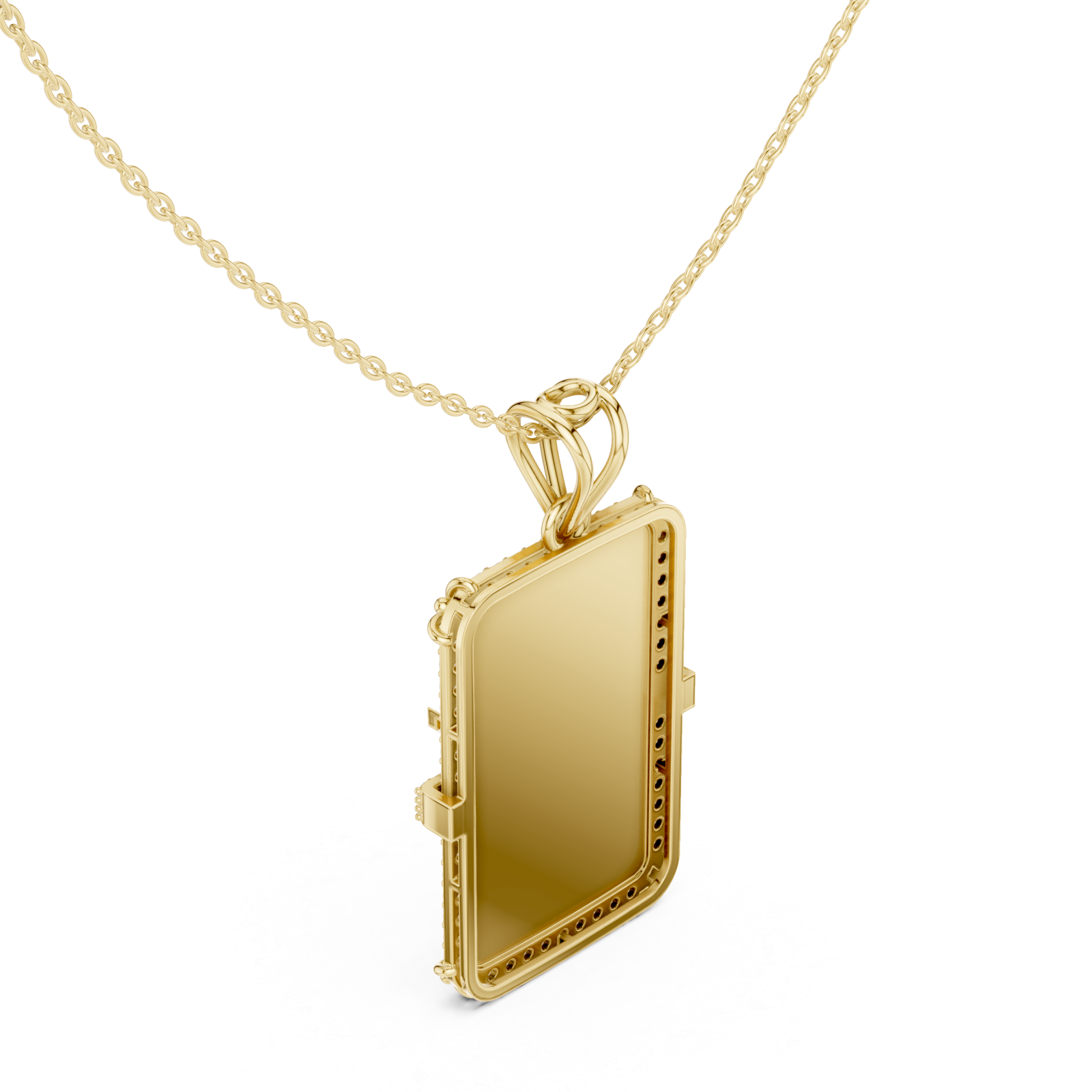 Gold Serene Contour Panel Chain Necklace Right View