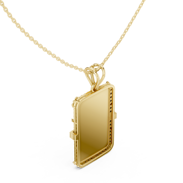 Gold Serene Contour Panel Chain Necklace Right View
