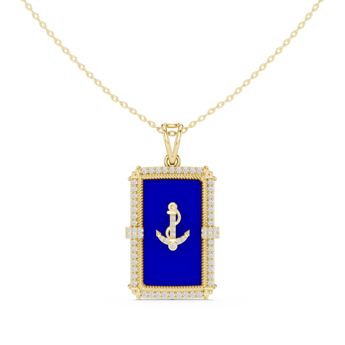 Gold Serene Contour Panel Chain Necklace Right View