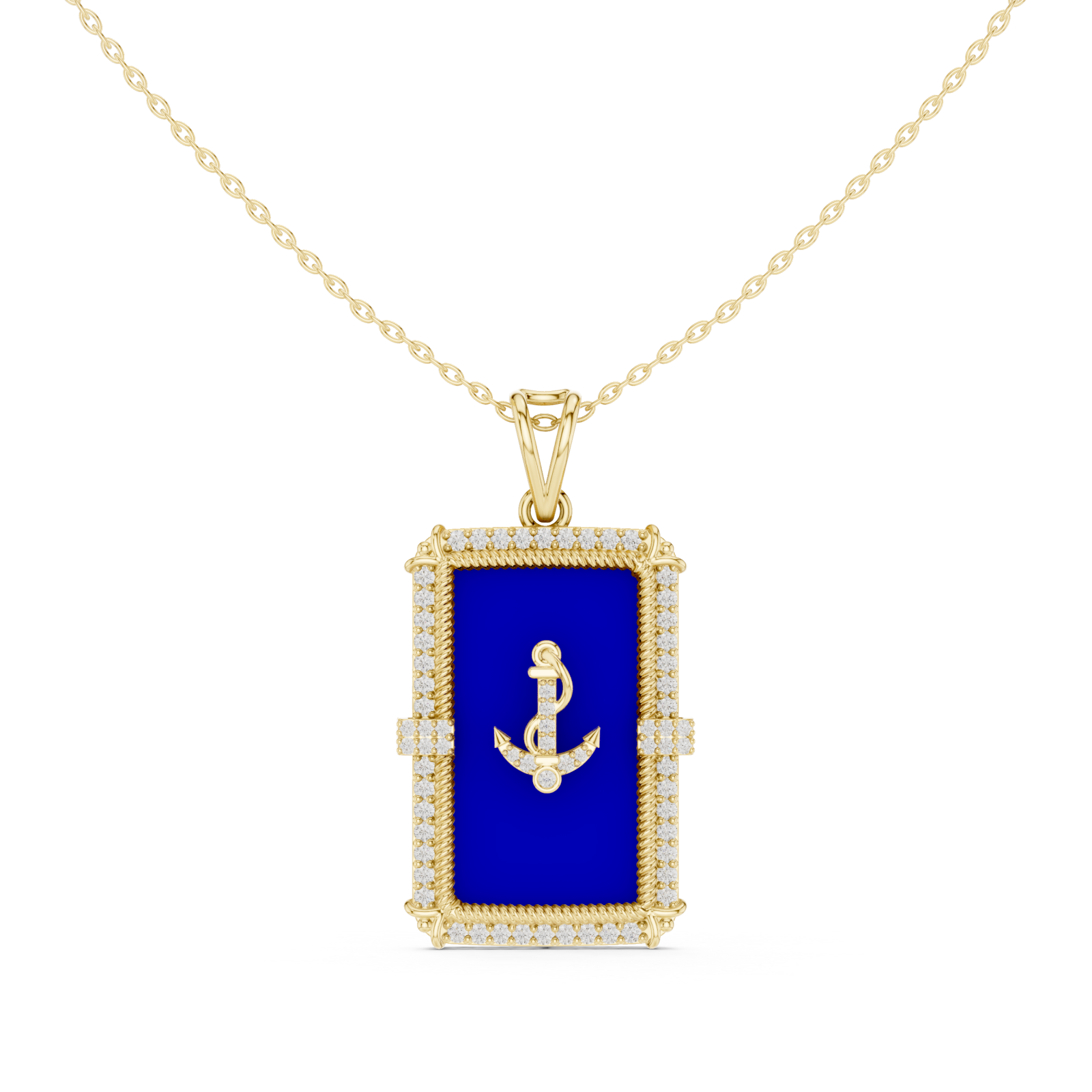  Gold Serene Contour Panel Chain Necklace Front View