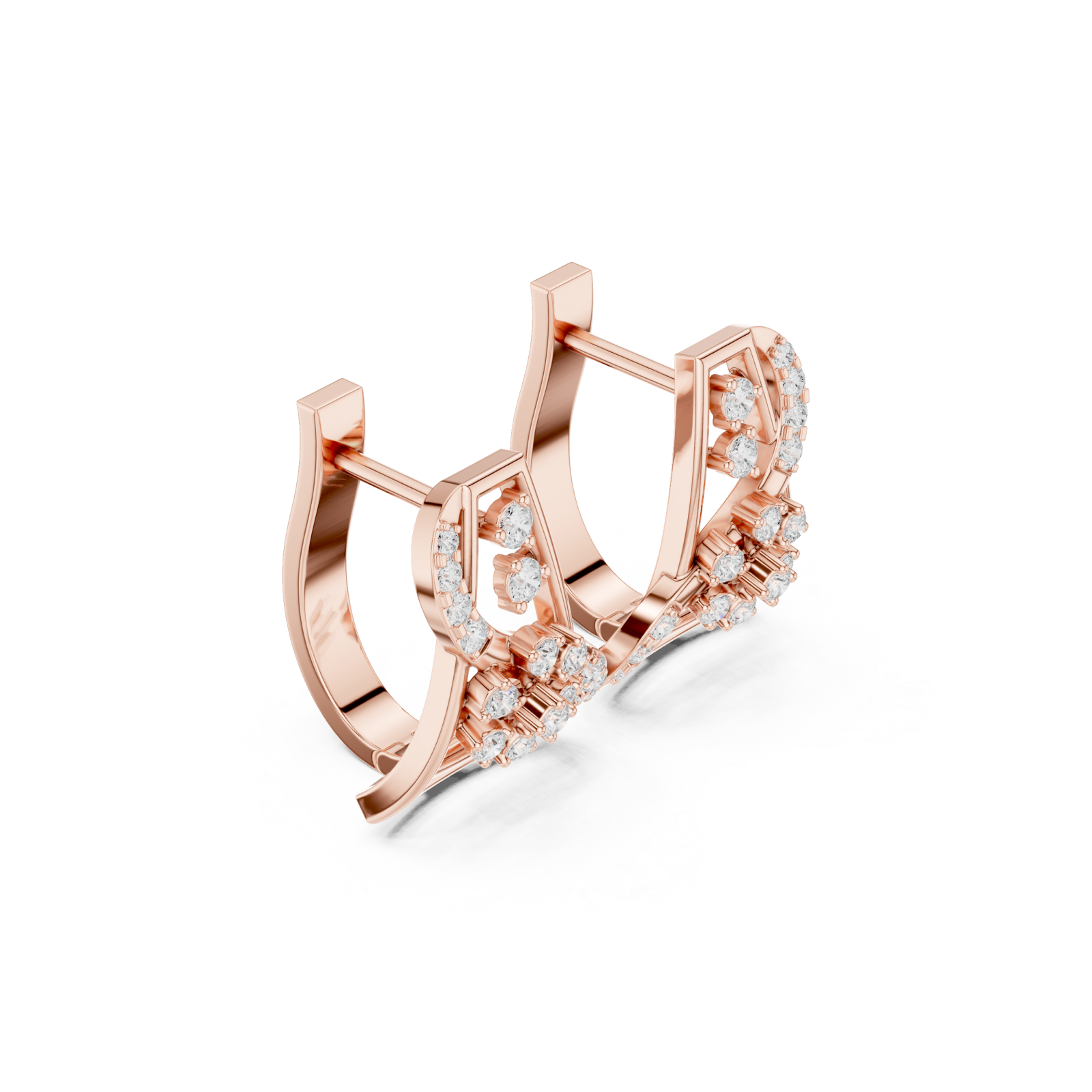  Rose Gold Petite Radiant Blossom Earrings Left View