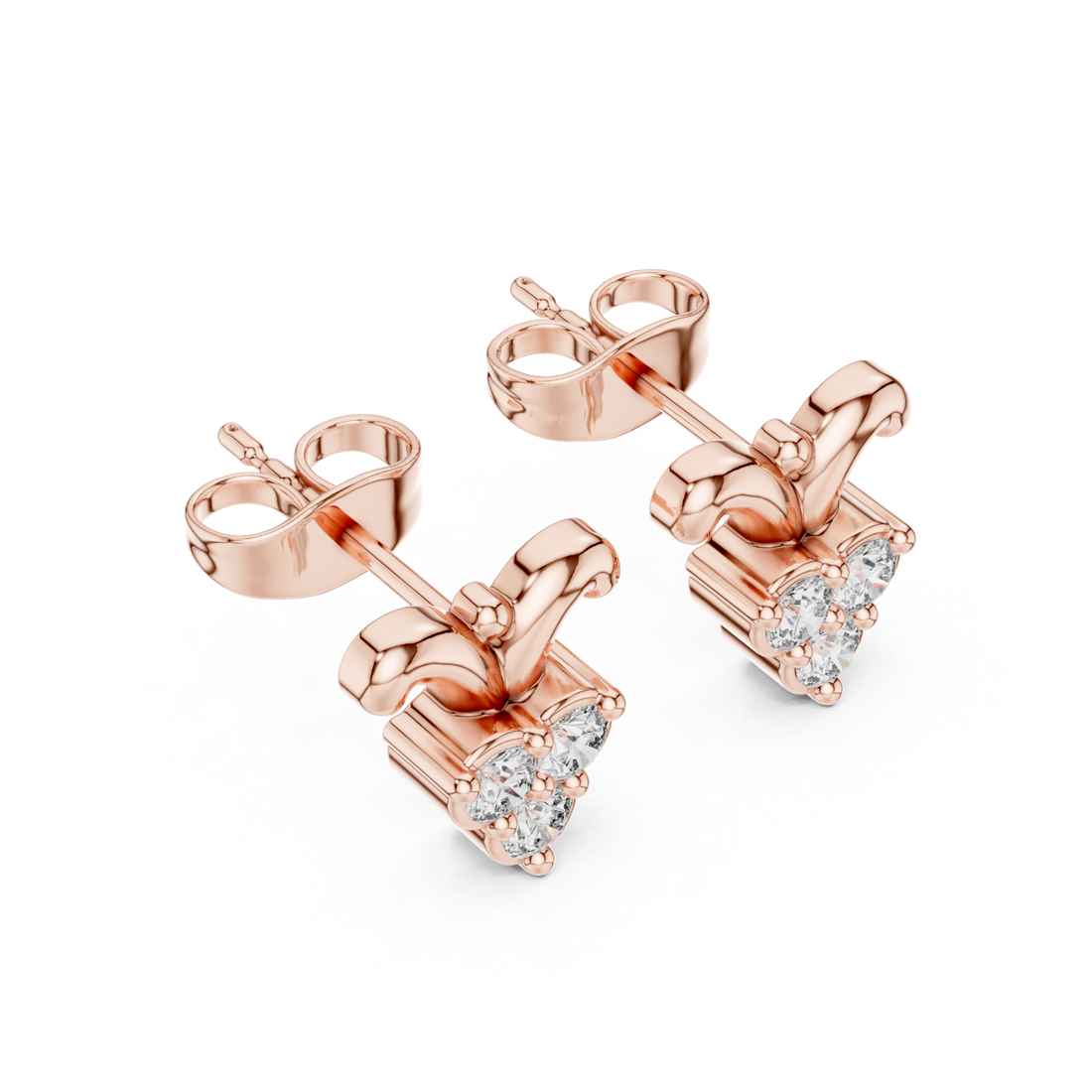  Rose Gold Petite Radiant Blossom Earrings Right View