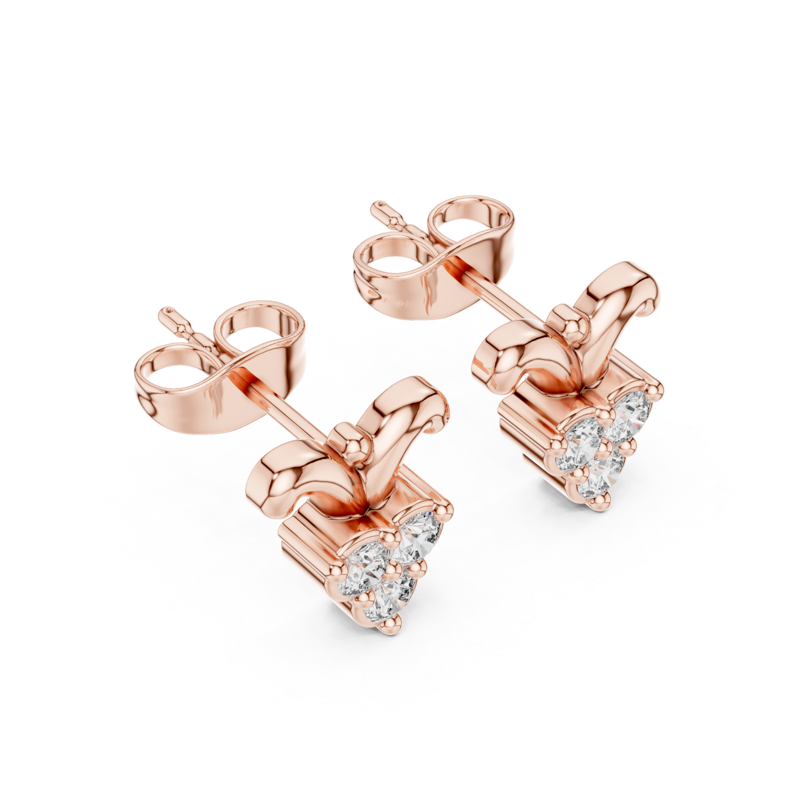  Rose Gold Petite Radiant Blossom Earrings Right View