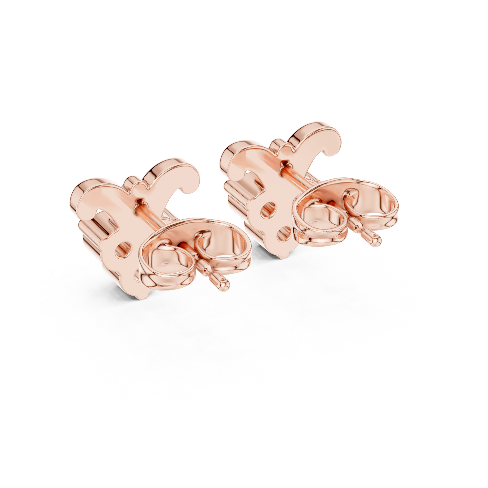  Rose Gold Petite Radiant Blossom Earrings Side View