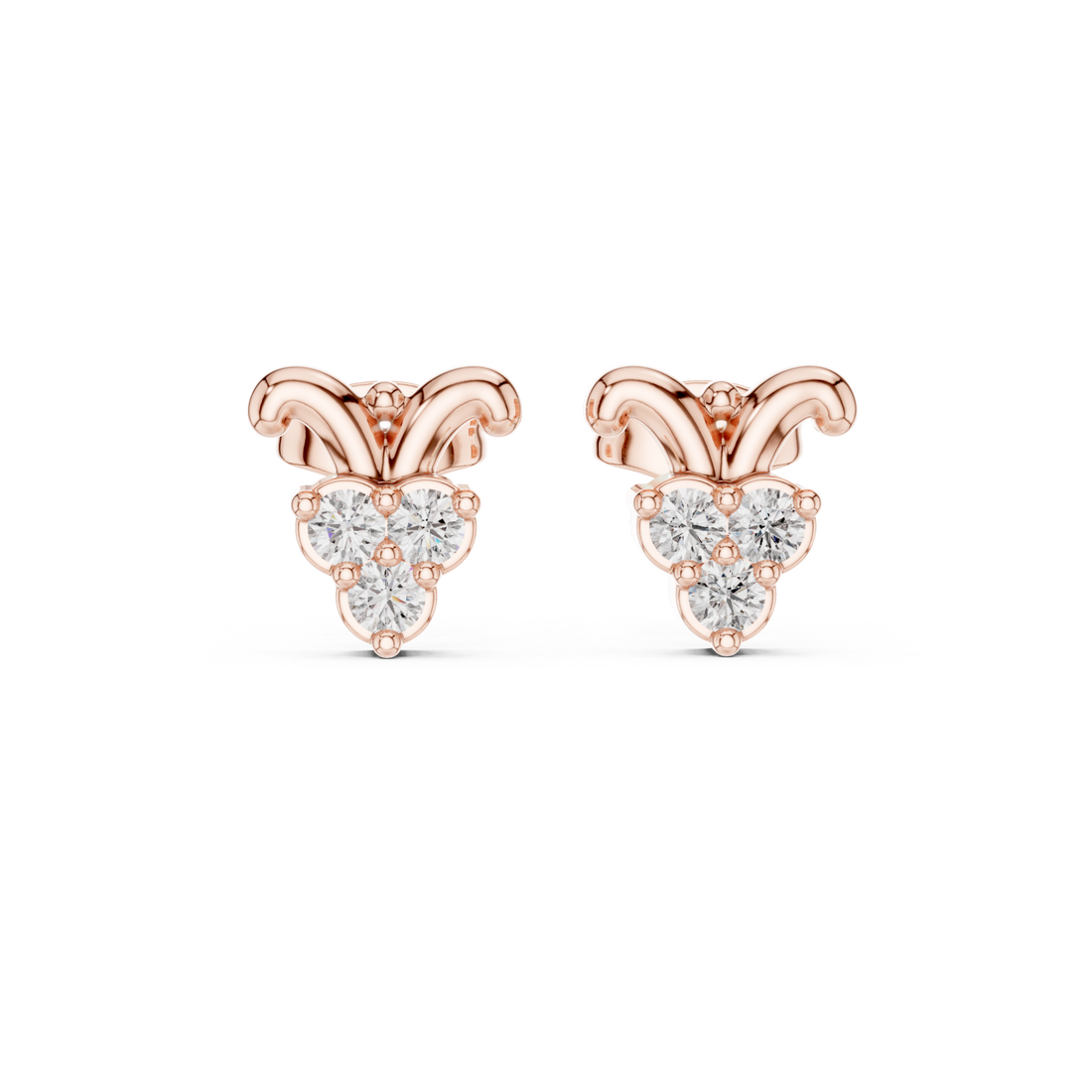  Rose Gold Petite Radiant Blossom Earrings Right View
