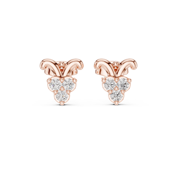  Rose Gold Petite Radiant Blossom Earrings Front View