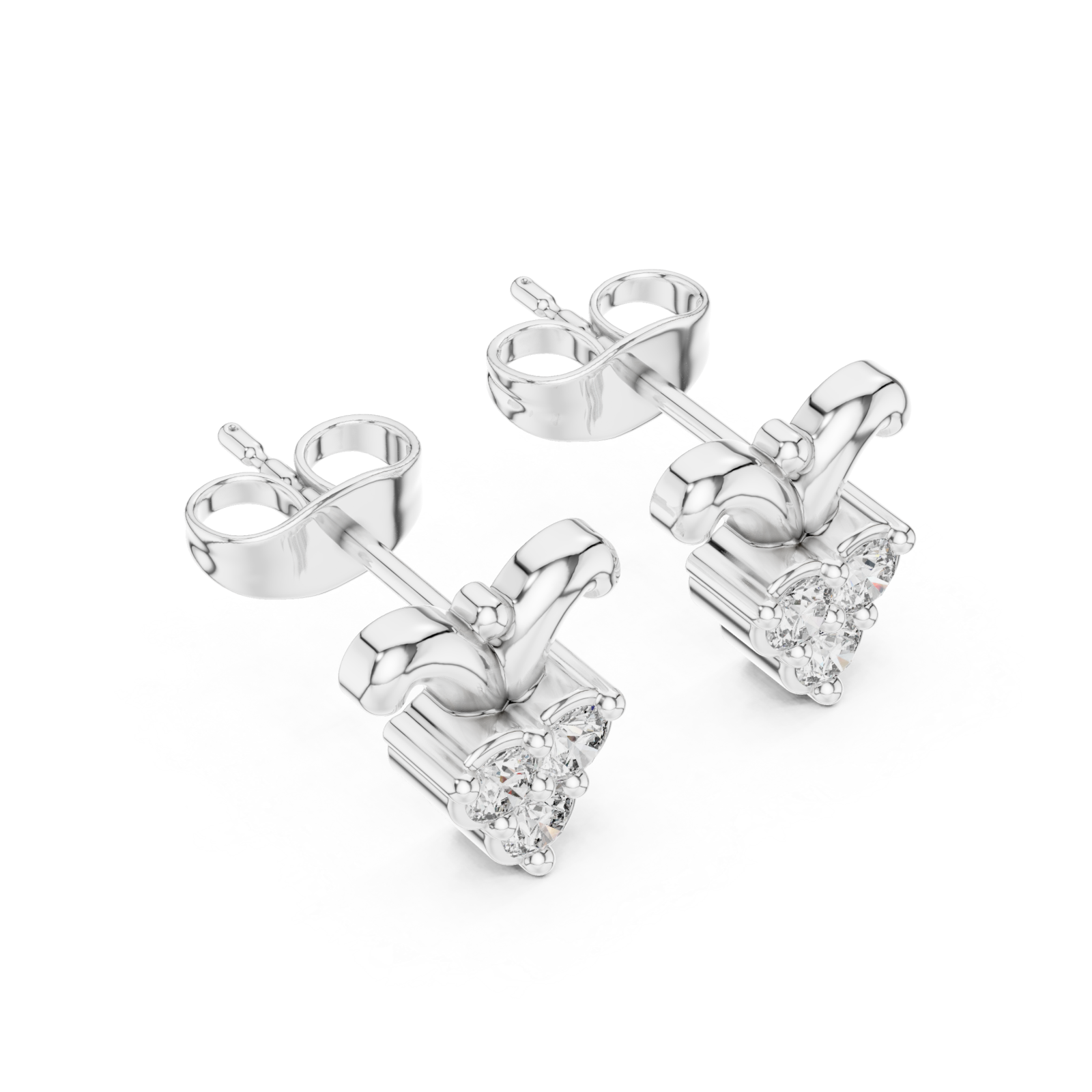  White Gold Petite Radiant Blossom Earrings Right View