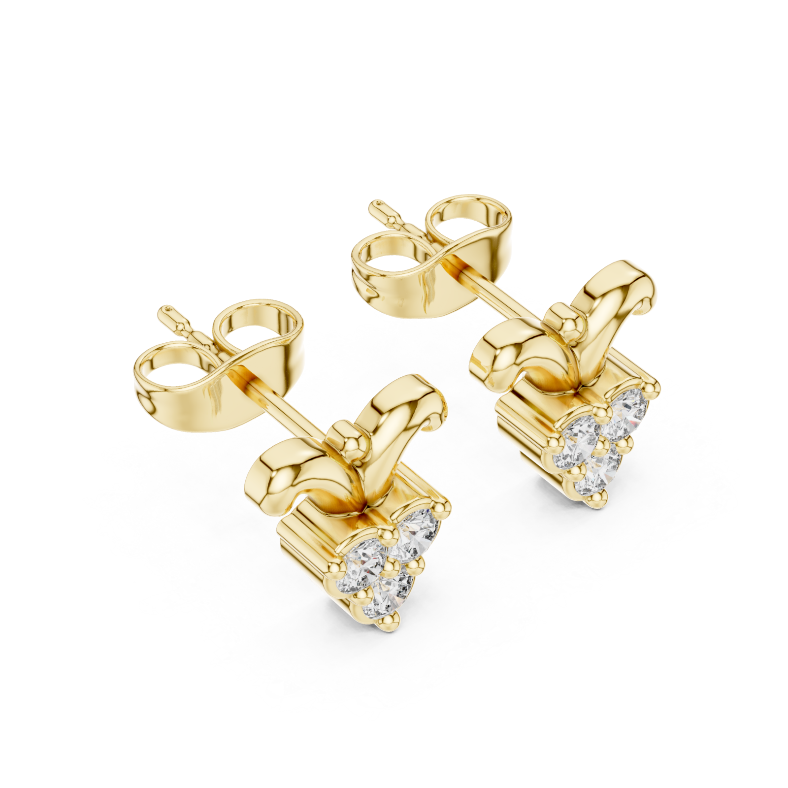 Gold Petite Radiant Blossom Earrings Right View