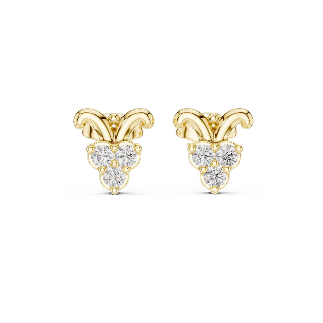 Gold Petite Radiant Blossom Earrings Right View