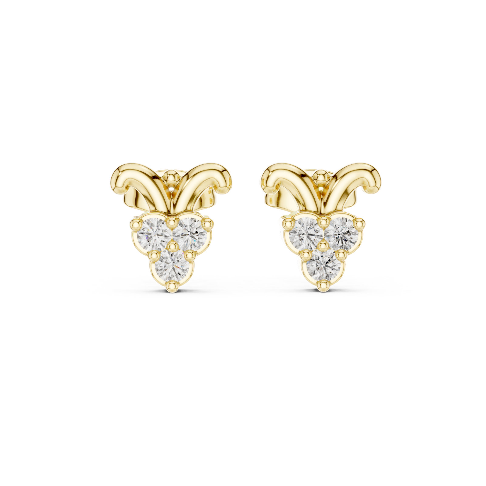  Gold Petite Radiant Blossom Earrings Front View