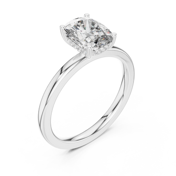  White Gold Radiant Embrace Modern Cushion Solitaire Engagement Ring Right View