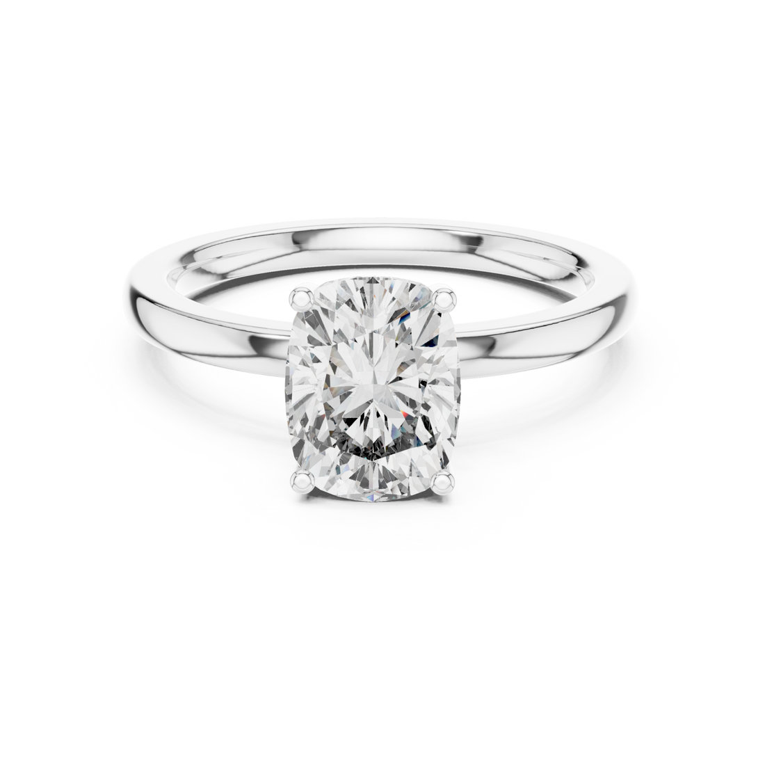  White Gold Radiant Embrace Modern Cushion Solitaire Engagement Ring Right View
