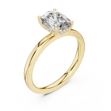Gold Radiant Embrace Modern Cushion Solitaire Engagement Ring Right View