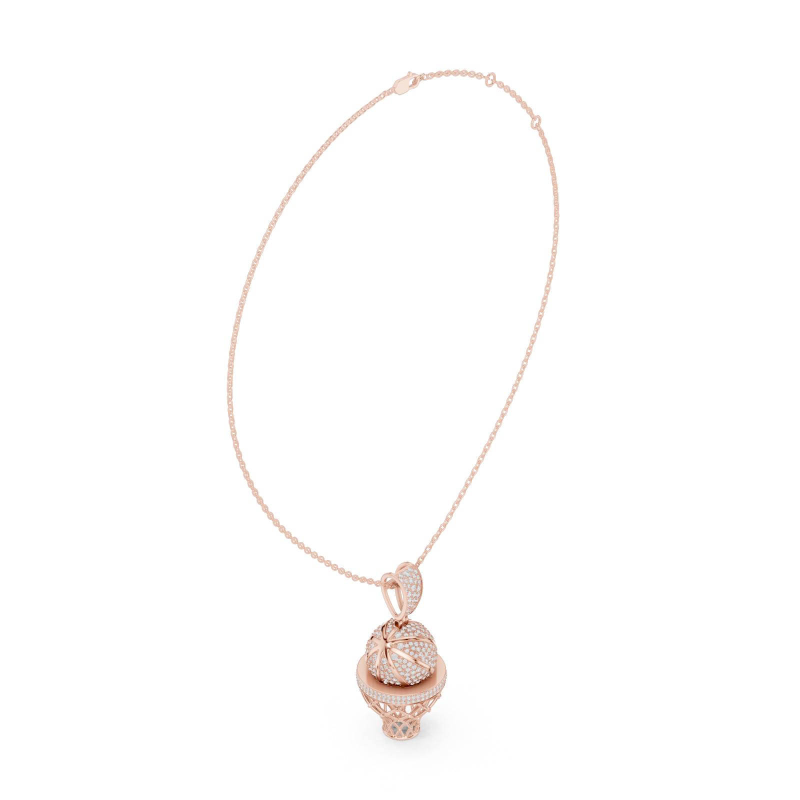  Rose Gold Luminous Orb Delight Chain Necklace Left View
