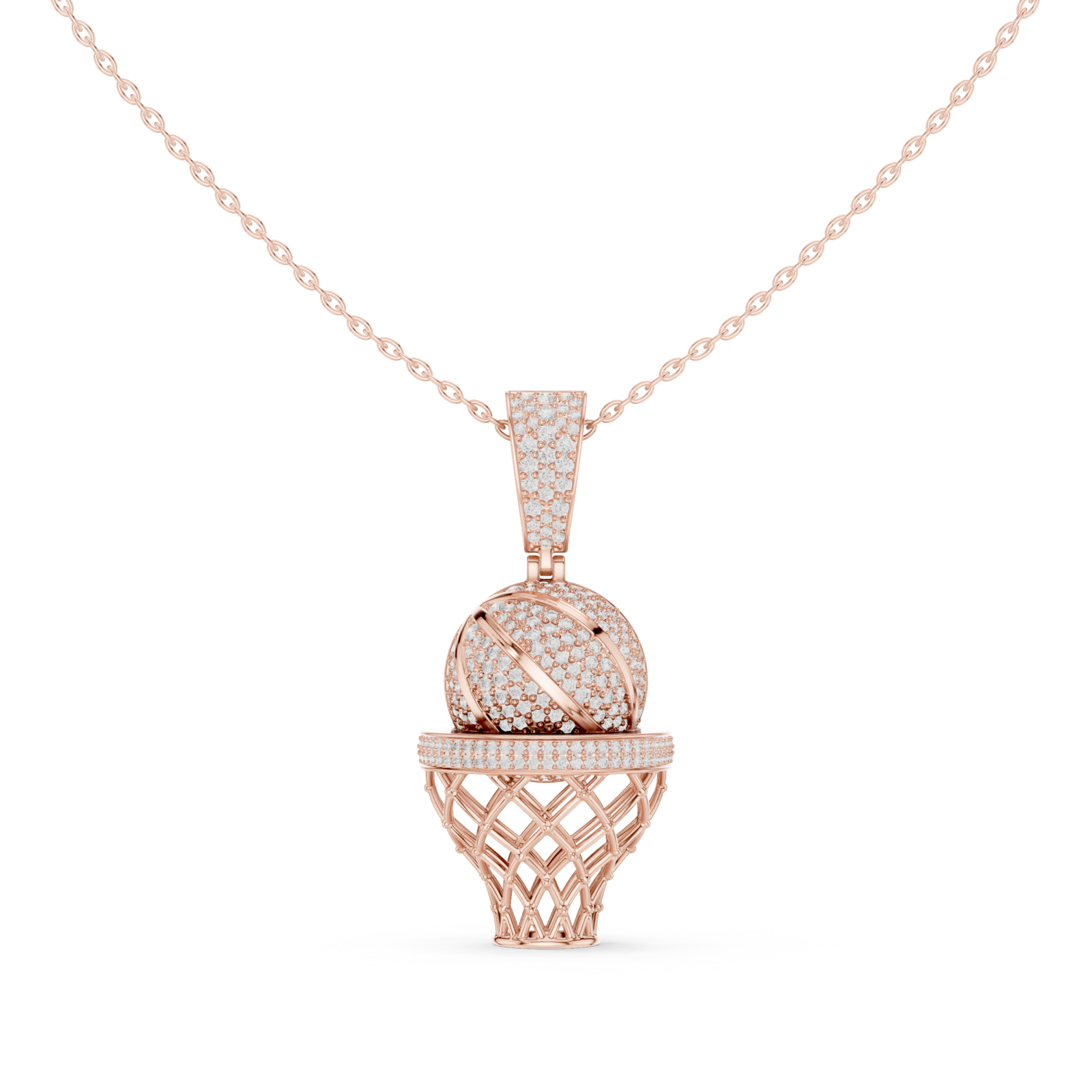  Rose Gold Luminous Orb Delight Chain Necklace Front View