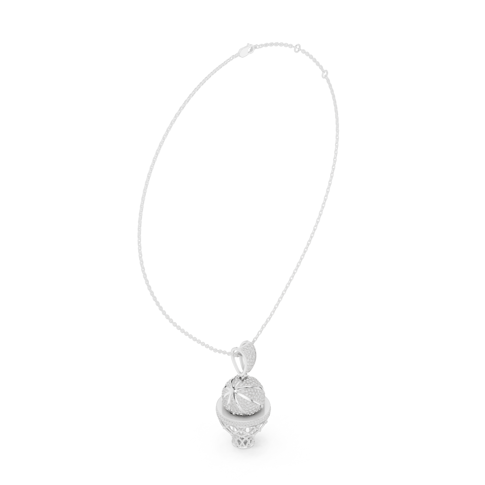  White Gold Luminous Orb Delight Chain Necklace Left View