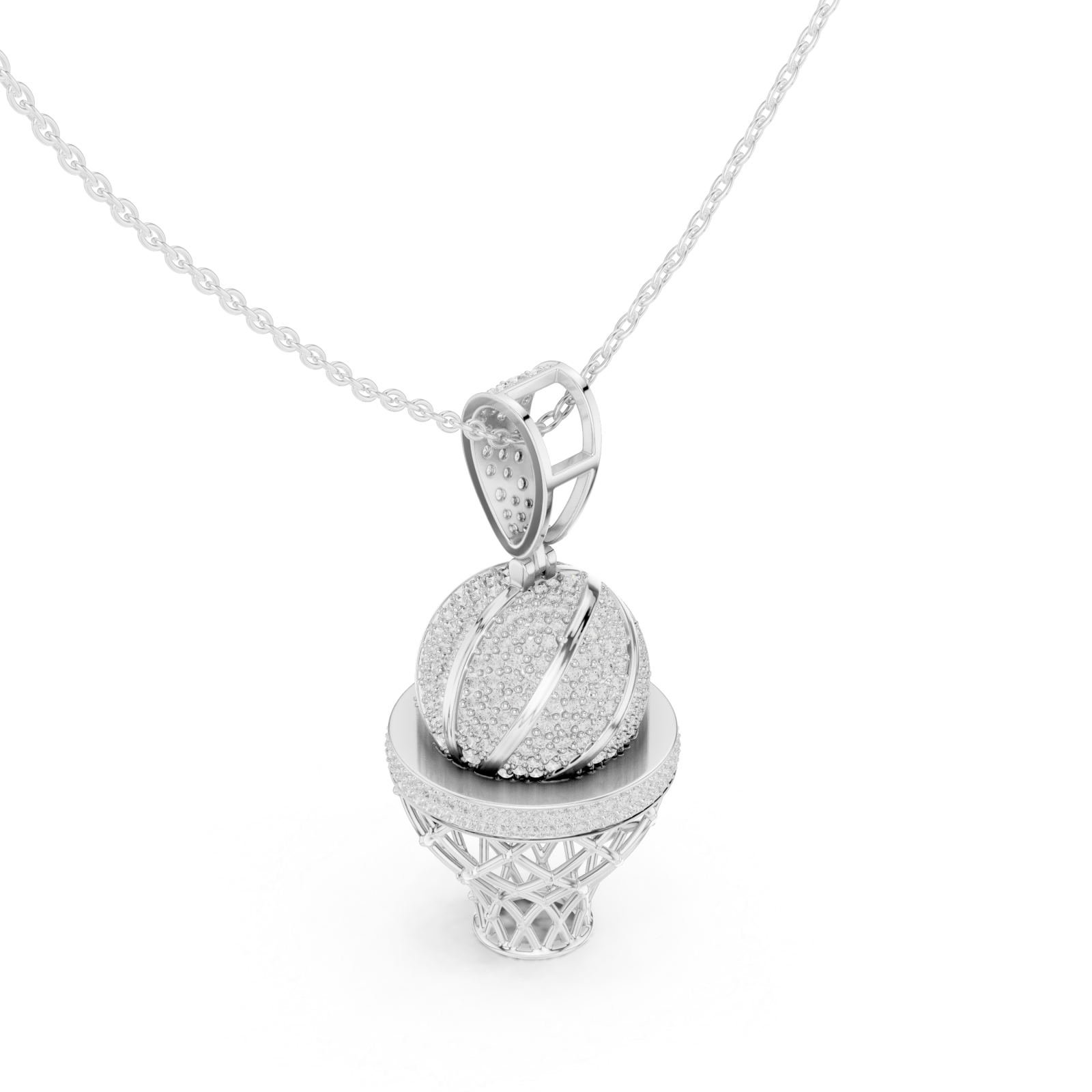  White Gold Luminous Orb Delight Chain Necklace Right View