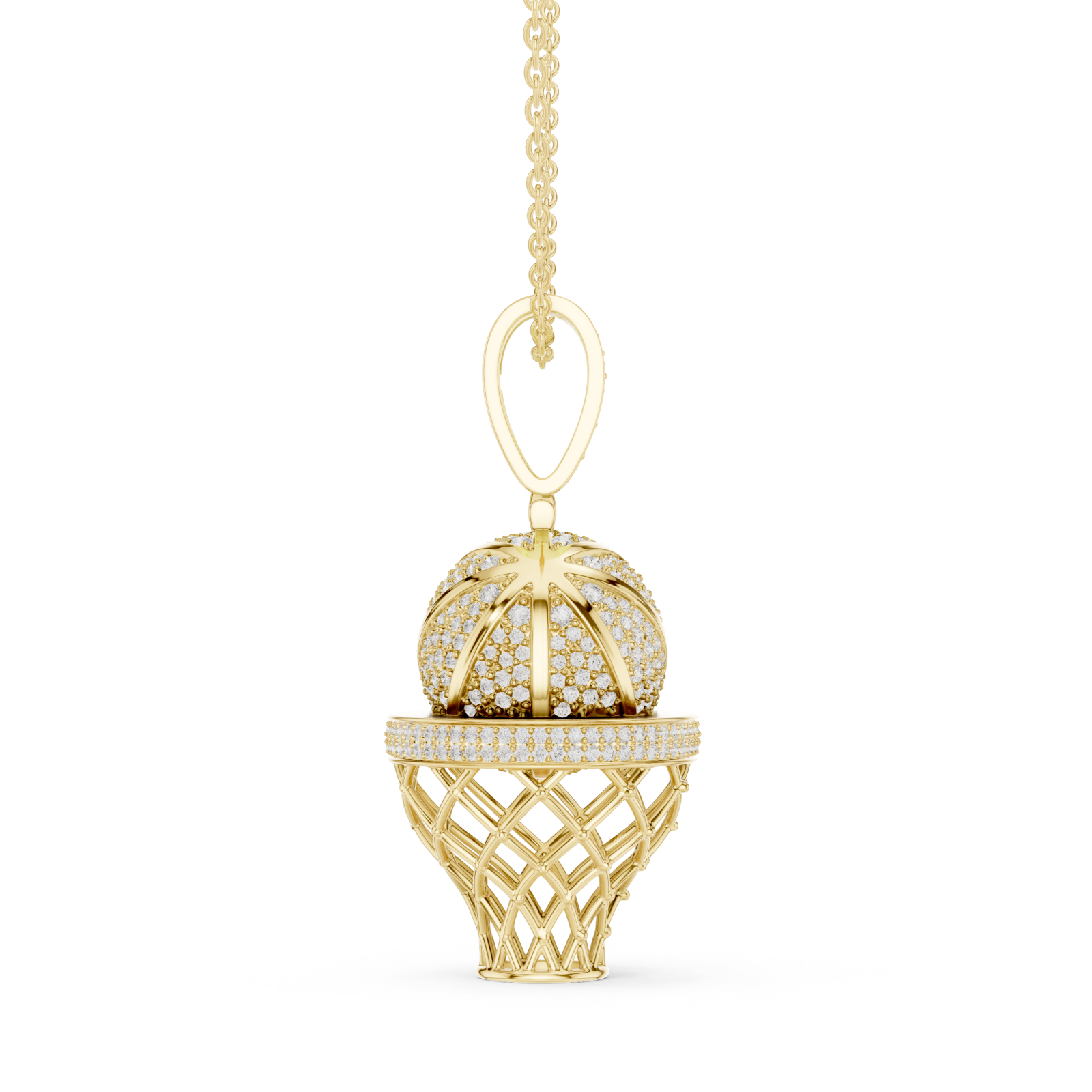  Gold Luminous Orb Delight Chain Necklace Side View