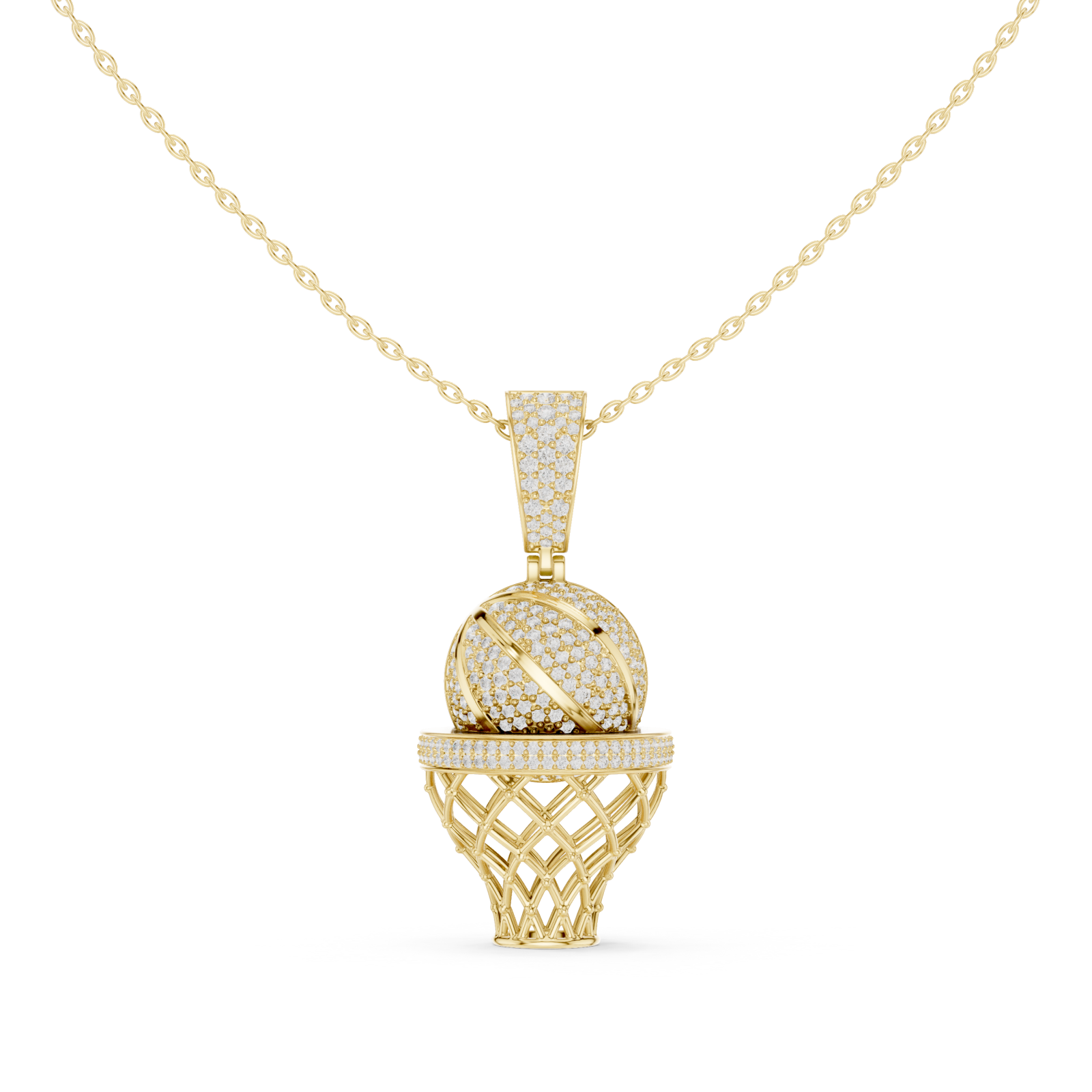  Gold Luminous Orb Delight Chain Necklace Front View