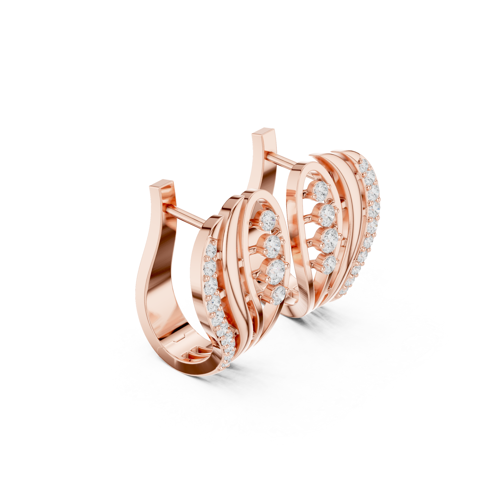  Rose Gold Twilight Aura Stud Earrings Left View