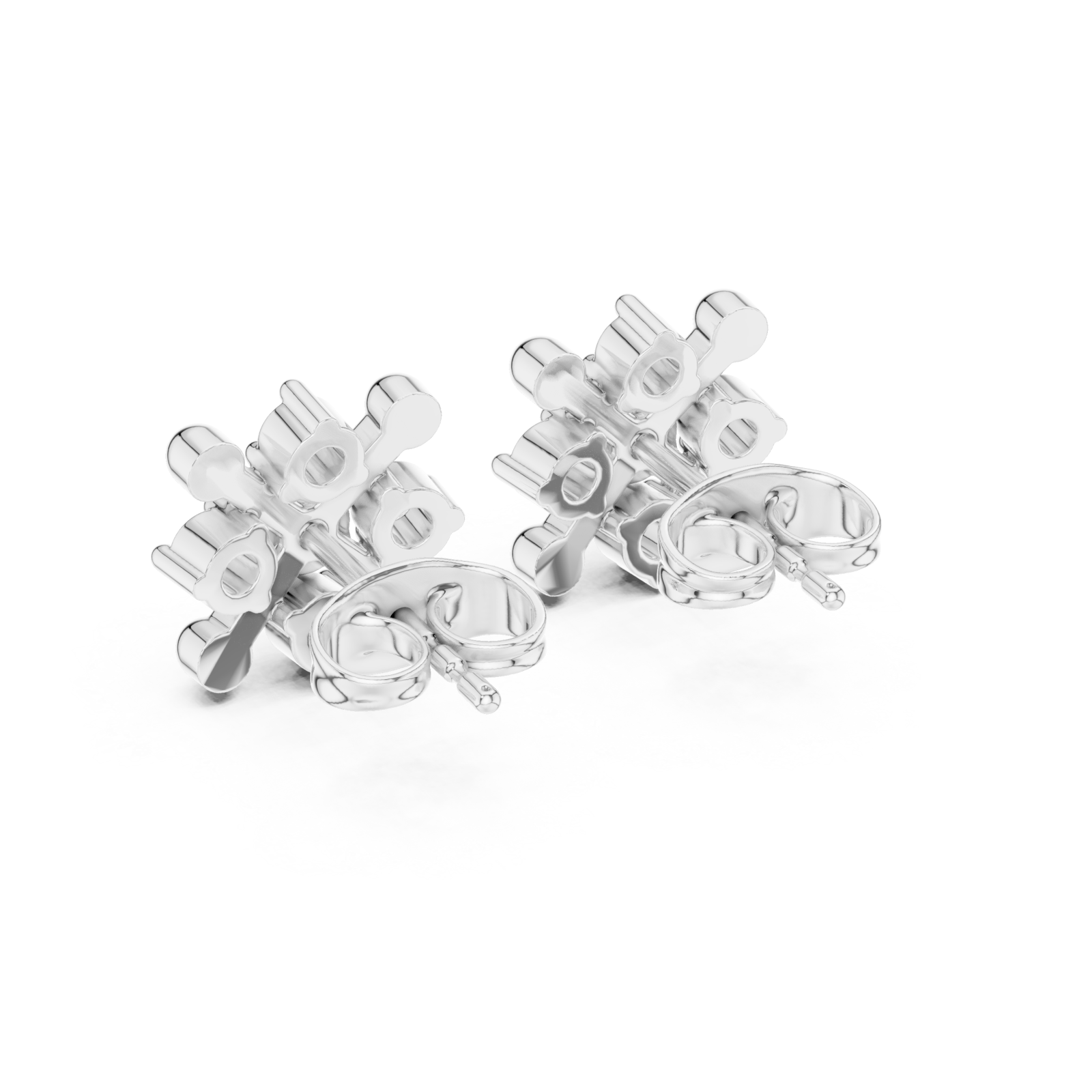  White Gold Twilight Aura Stud Earrings Side View
