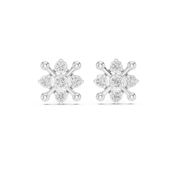  White Gold Twilight Aura Stud Earrings Front View