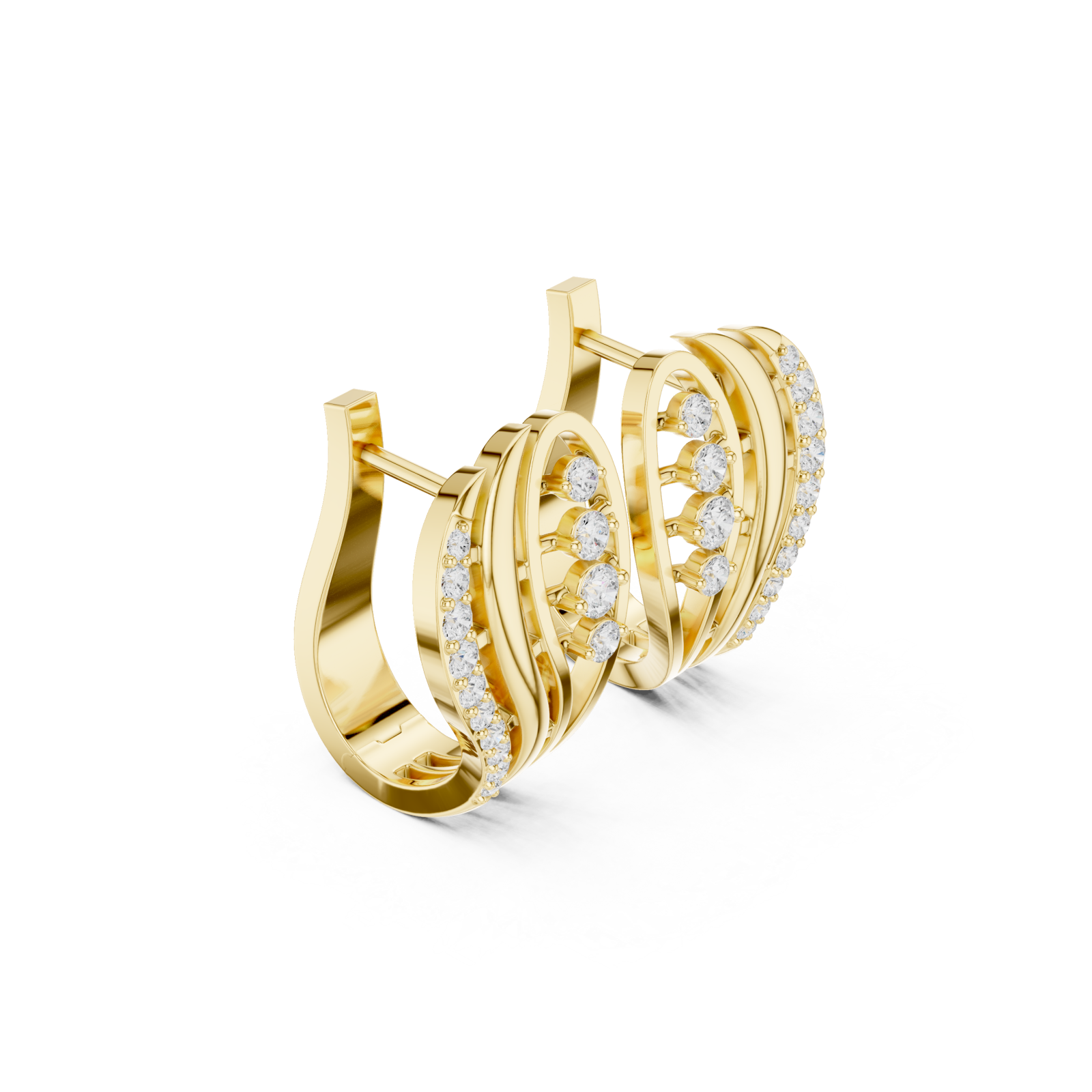  Gold Twilight Aura Stud Earrings Left View
