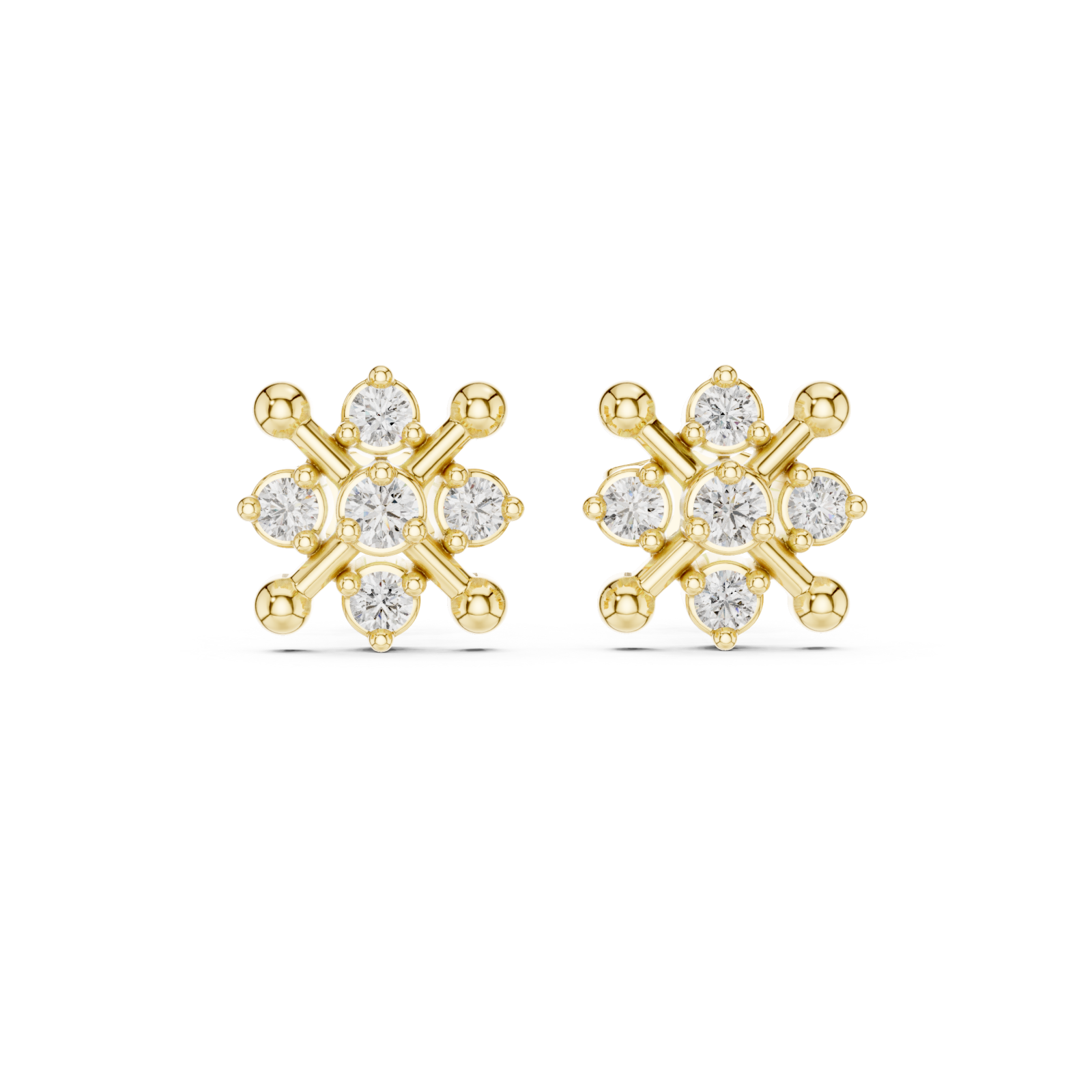  Gold Twilight Aura Stud Earrings Front View