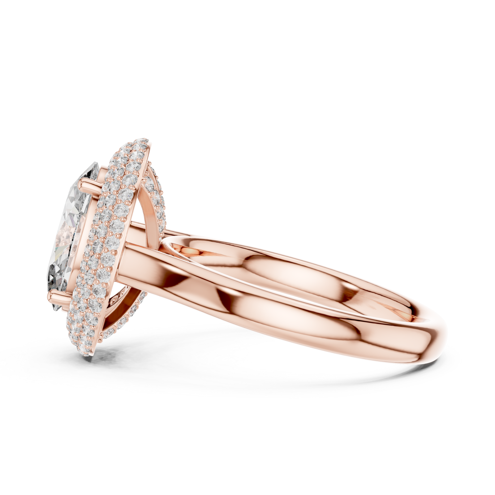  Rose Gold Infinite Horizon Elevation Statement Ring Side View