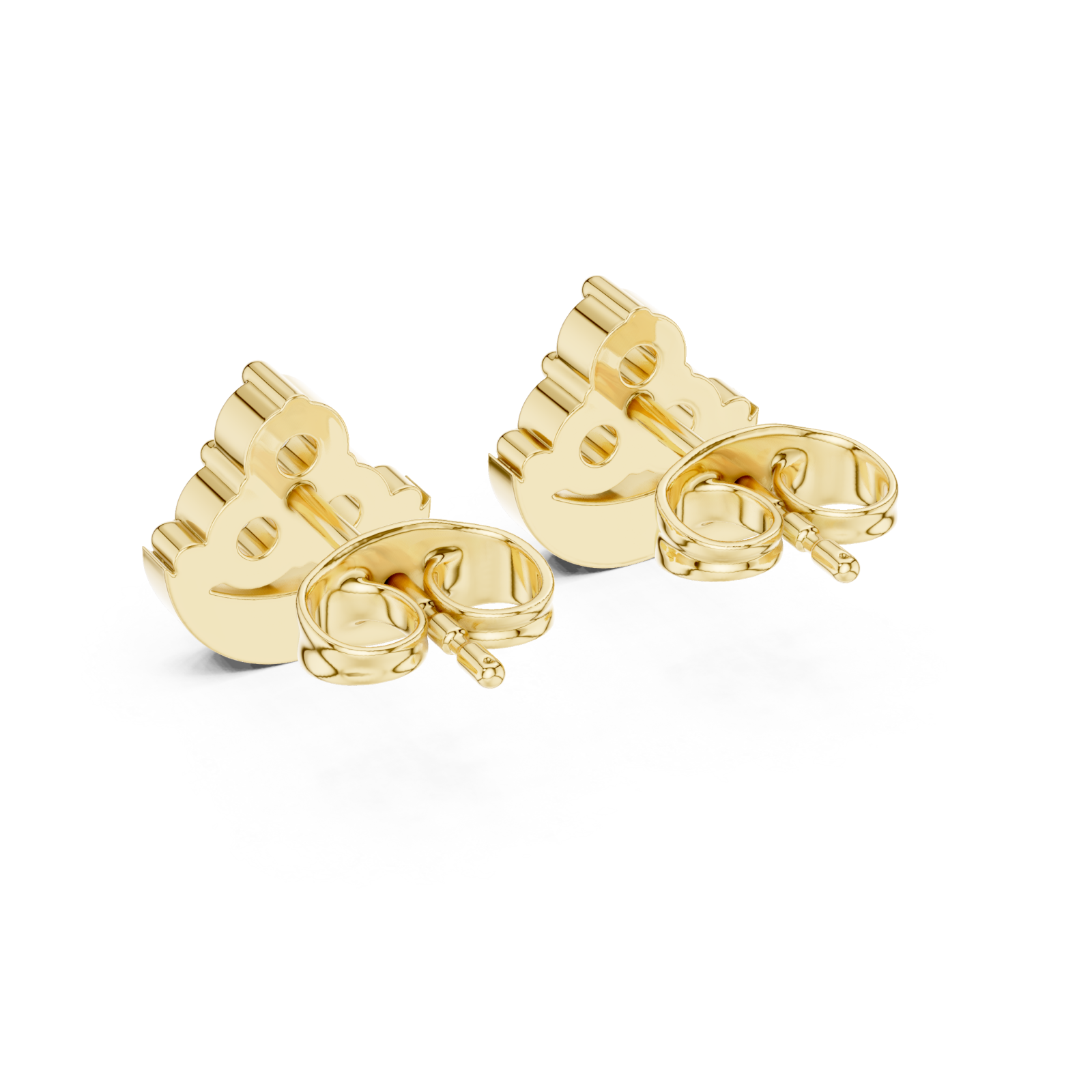  Gold Radiant Arc Stud Earrings Side View